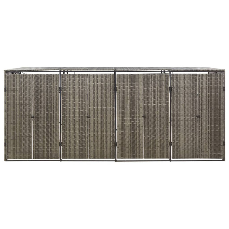 vidaXL Bin Store Trash Can Storage Quadruple Wheelie Bin Shed Poly